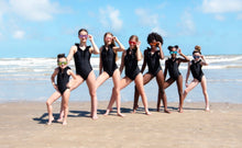 Load image into Gallery viewer, Summer Belles Ruffle Black Leotard