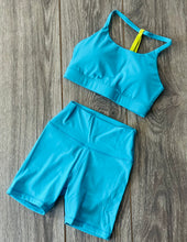 Load image into Gallery viewer, The Daybreak Peacock Turquoise Set - Top & Shorts