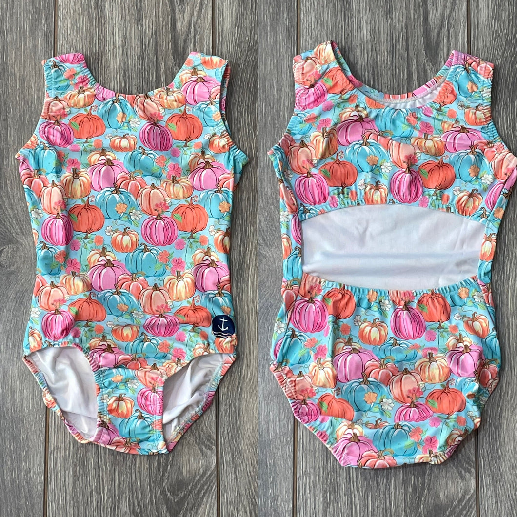 Pastel Pumpkins Leotard - Open Back