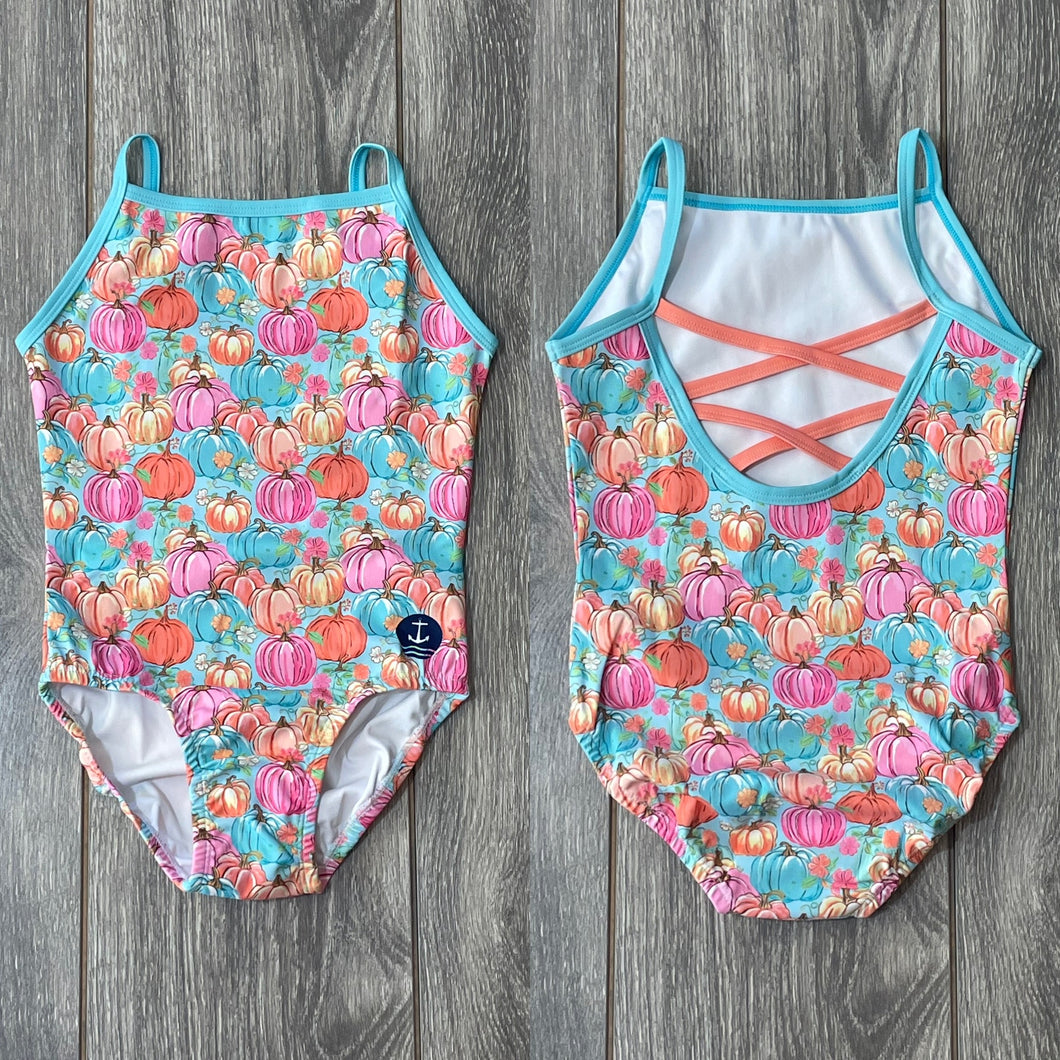 Pastel Pumpkins Leotard - Strappy Back