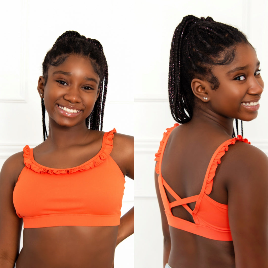 The Phoenix Orange Ruffle Top