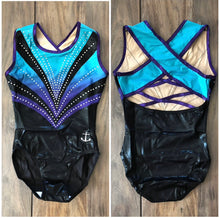 Load image into Gallery viewer, Enchantment Black, Teal, Purple Leotard
