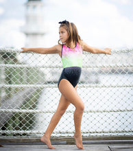 Load image into Gallery viewer, Coastal Rose Hot Pink &amp; Lime Strappy Leotard
