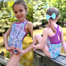 Load image into Gallery viewer, Hibiscus Floral Dream Mesh Cross Back Leotard
