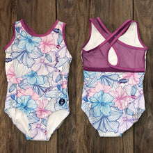 Load image into Gallery viewer, Hibiscus Floral Dream Mesh Cross Back Leotard
